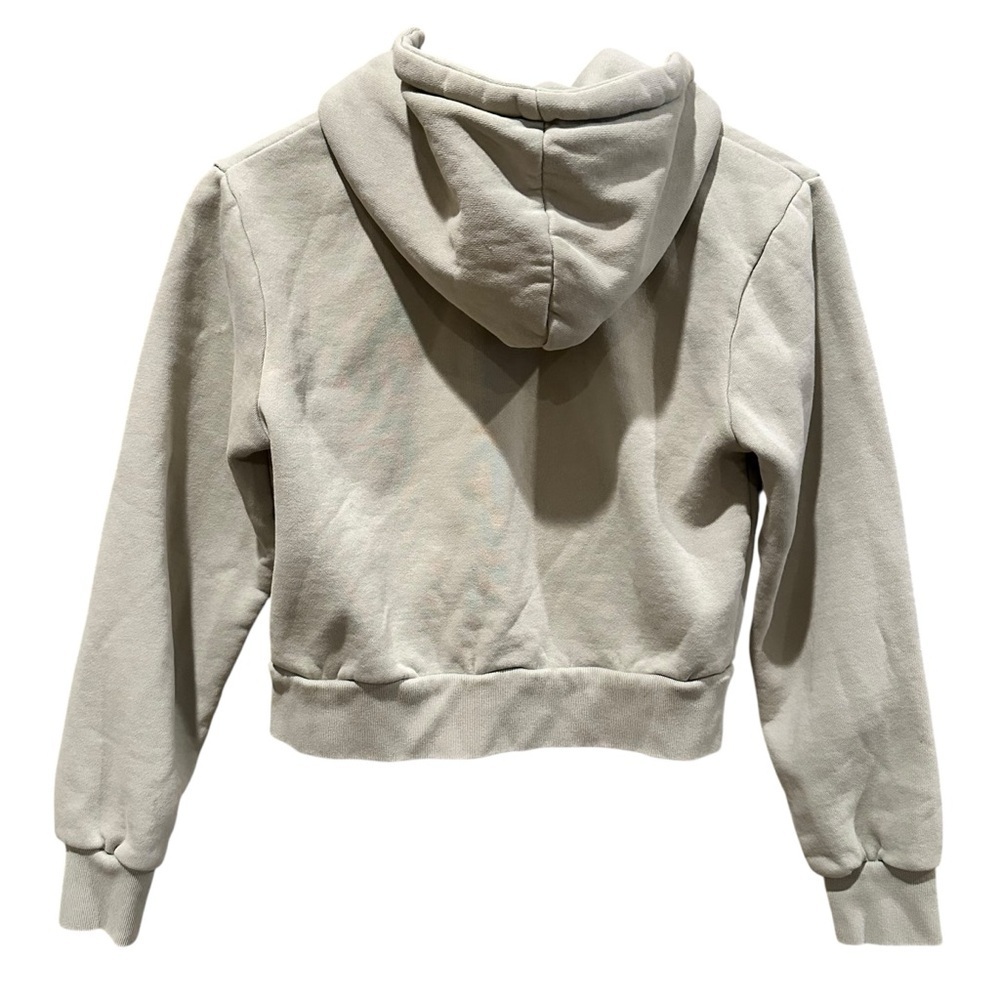 John Galt Brandy Melville Cropped Full Zip Sweatshirt Hoodie Fits XS Light Green - Picture 3 of 9
